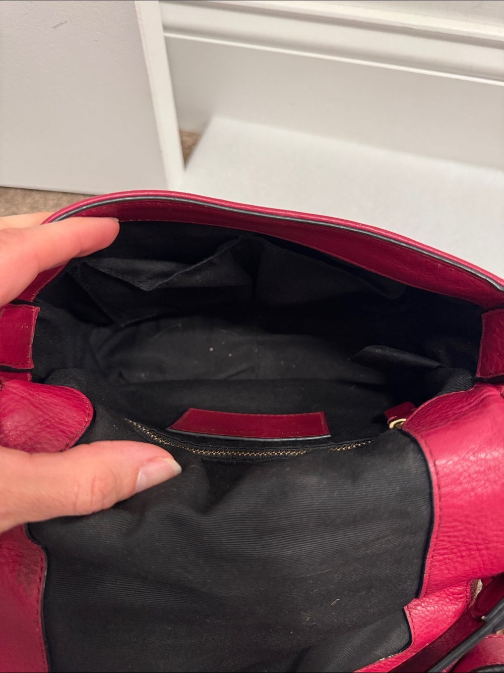 Marc Jacobs Recruit Nomad saddle bag red pebbled leather sample crossbody bag - Picture 11 of 13